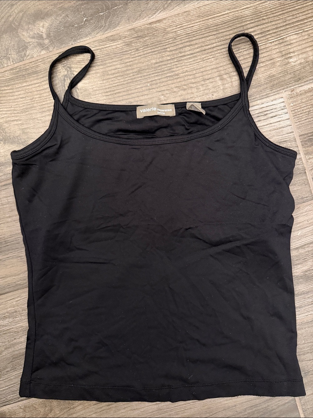 Valerie Stevens Black Slim-Strap Camisole
